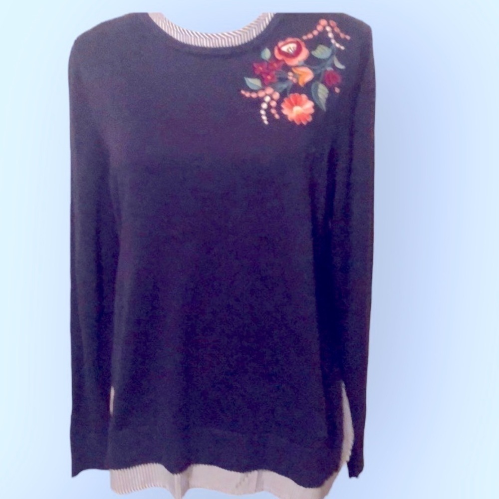Crown & Ivy layered look long sleeve top, lg